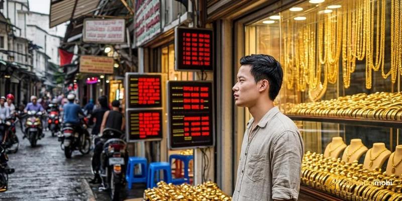 Khách hàng so sánh giá vàng tại các thương hiệu lớn trước khi quyết định mua