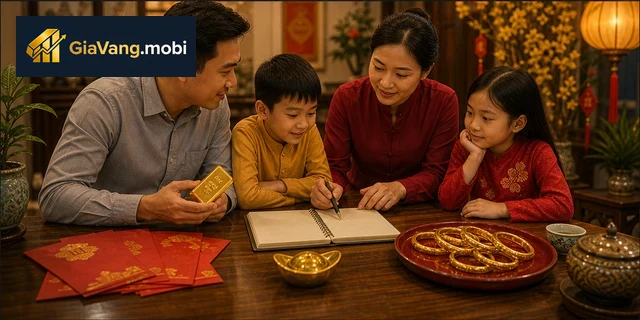 Một nhà đầu tư đang lựa chọn nhẫn tròn trơn vàng nhẫn 9999 tại cửa hàng