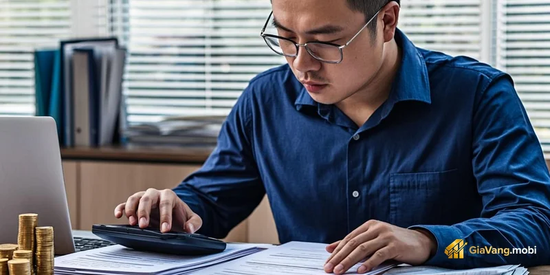 Bảng giá vàng niêm yết tại cửa hàng với giá mua và giá bán
