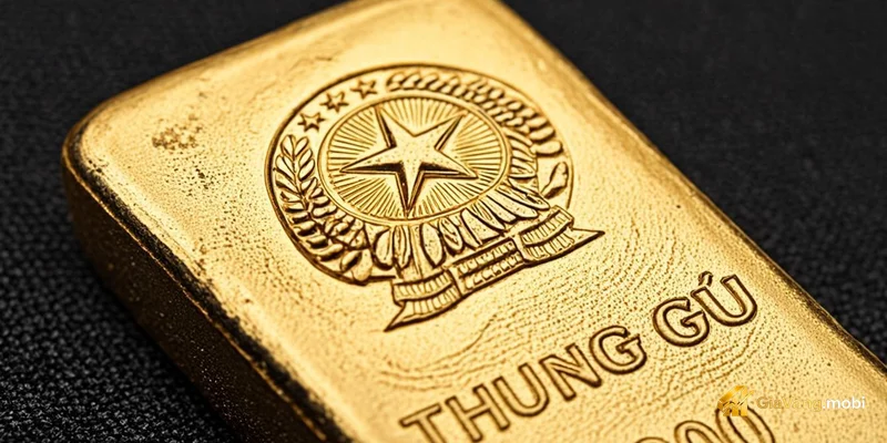 Vàng miếng SJC được niêm yết tại cửa hàng với giá mua bán công khai